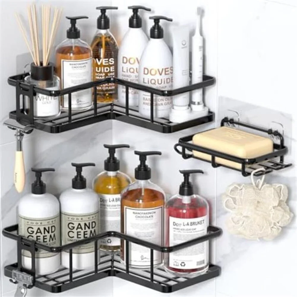 Corner Shower Caddy 3 Pack Adhesive Rustproof Stainless Steel Bathroom Shelf